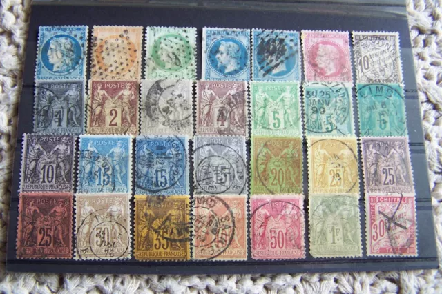 Briefmarken Frankreich Alte 28st Sammlung Gestempelt