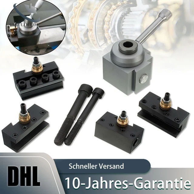 Schnellwechsel-Stahlhalter-Set mit Drehmeißel, Bohrstange, Abstechstahl