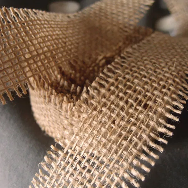 Burlap Ribbon 1.5" wide 10 yards Crafts Bows Weddings Jute Roll With Frayed Edge