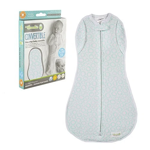 Convertible Unvented Nursery Swaddling Blankets, Mint O's, 14-19 Pounds