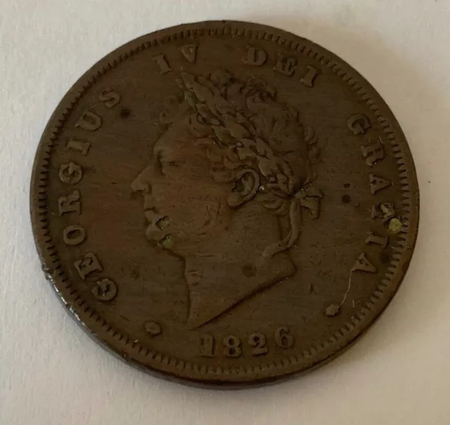 1826 George IV Farthings (One Penny) British Copper Penny