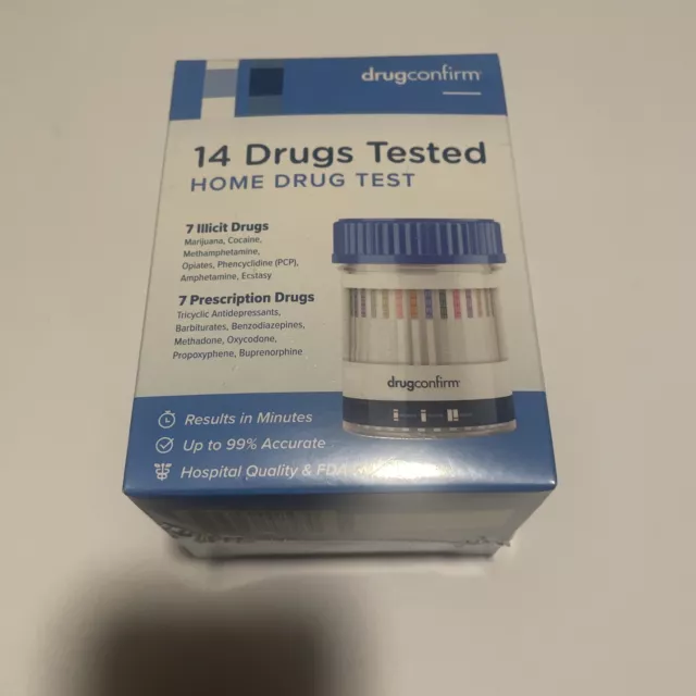 Drugconfirm 14 medicamentos probados en casa prueba de drogas hasta 99% de acceso VENCIMIENTO: 31/07/23 SELLADO