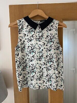 915 Generation At New Look Girls White Floral & Bird Patterned Top Age 15 Years