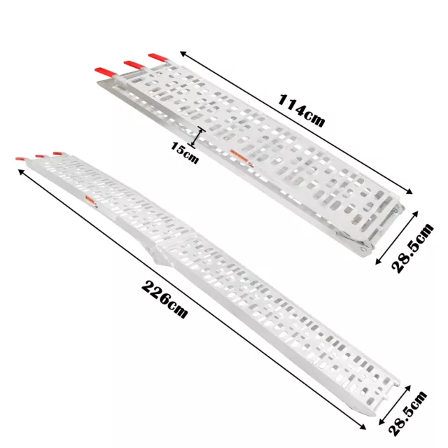 2x Auffahrrampe Klappbar max. 680kg Verladerampe Auffahrschiene Alu Laderampe 2