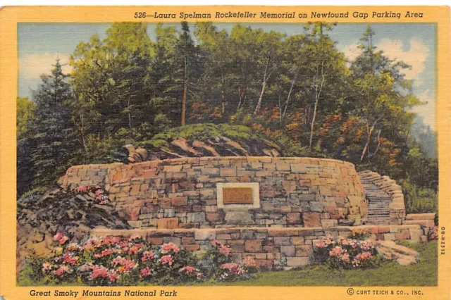 Great Smoky Mountains Nat Park Laura Spelman Rockefeller Mem Vtg Postcard CP313