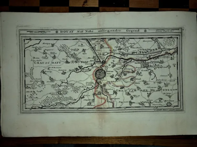 Antica carta geografica  da Atlas Curieux G. Bodenehr  1704