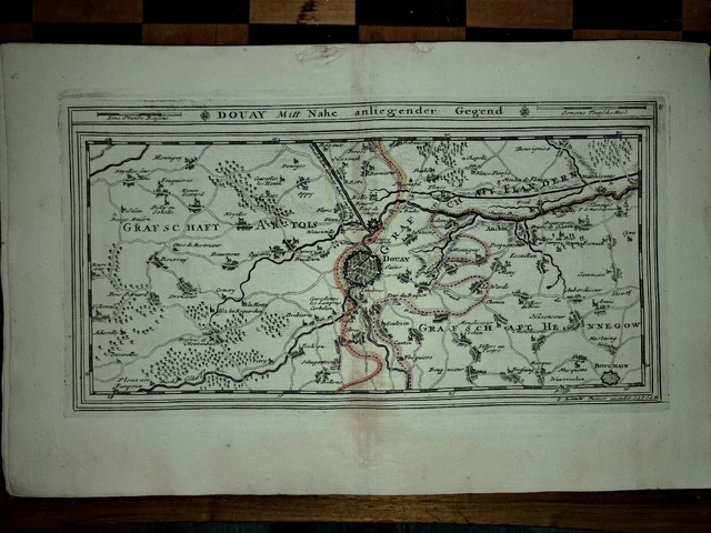 Antica carta geografica  da Atlas Curieux G. Bodenehr  1704