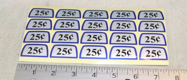 ESD $.25 decals Vertical 5 & 8 coin chute slides, qty 20 for 1 price, p# 58D25