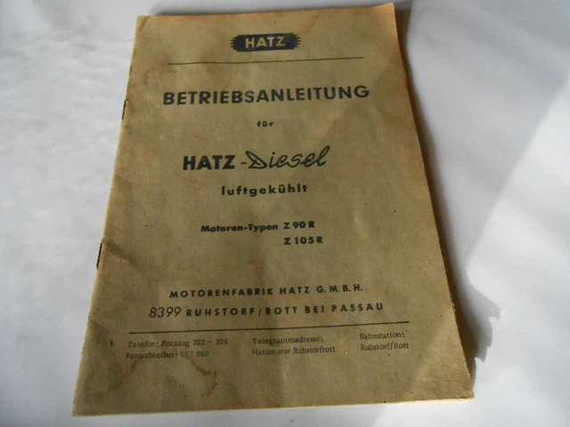 Betriebsanleitung HATZ - Diesel Z 90 R  / Z 105 R