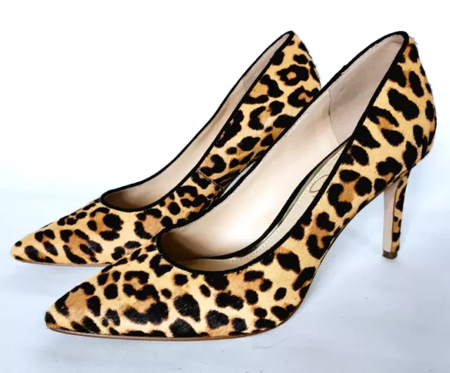 Jessica Simpson Leopard Print Calf Hair Women's Shoes Heels Size 7M Pointed Toe