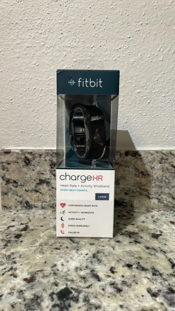 Fitbit Charge HR GPS Activity Tracker Black Large NEW in BOX IPhone Mac Android