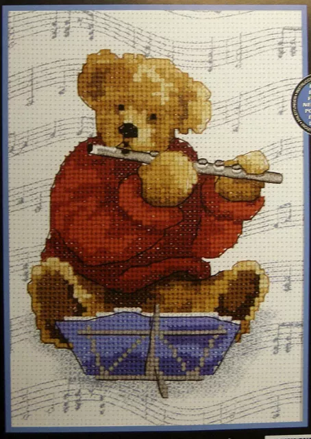 Teddy Bear playing Flute – Dimensions no-count cross-stitch kit