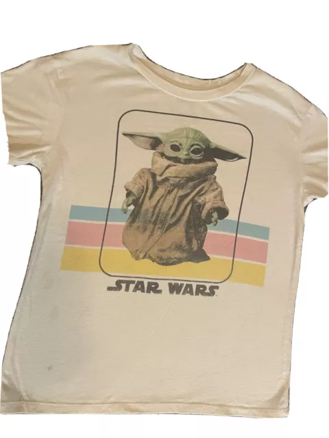 Girls Star Wars Grogu The Child T-shirt Baby Yoda Sz 10/12