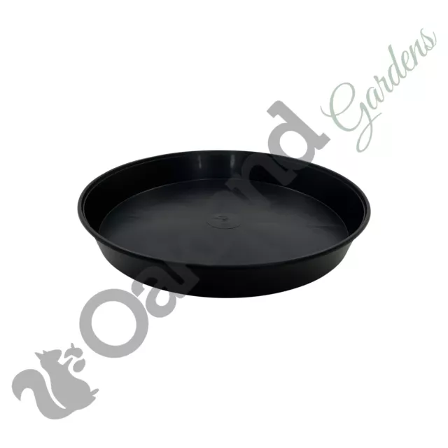 Plant Pot Saucers Round Black Deep Strong Plastic Base Water Drip Tray Saucer 2