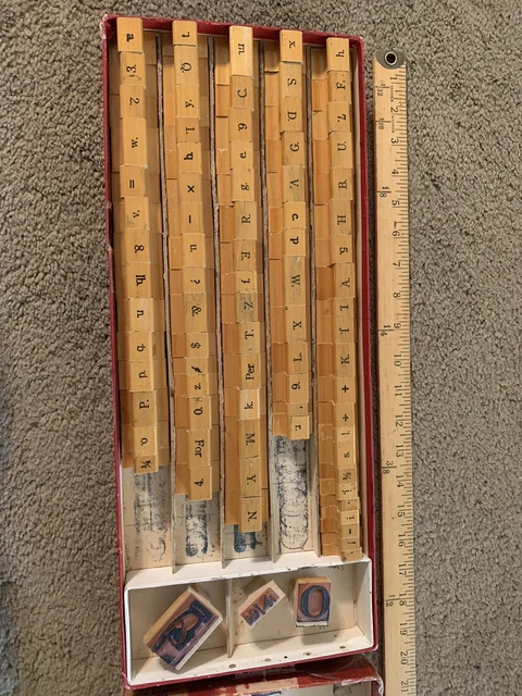 Retro Druck Gummi-Block Typ Set Superior Zeichen Marker 925 Antik
