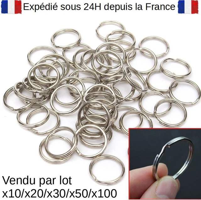Lot De 10 à 100 Anneaux Porte-clés Métal – Acier Inoxydable, 2 X 25 Mm