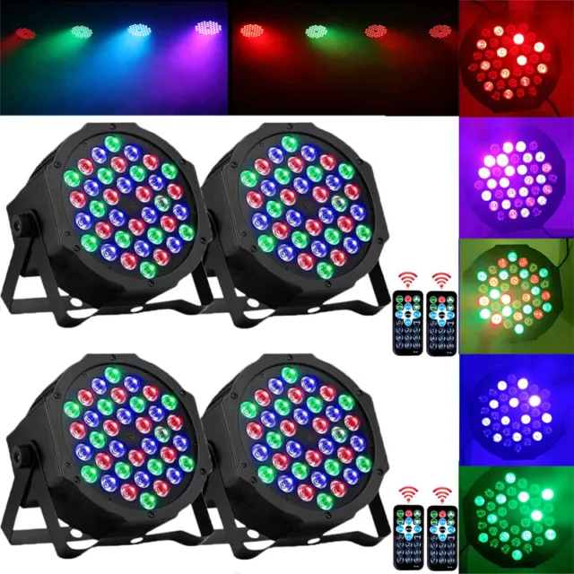 4stk 36W LED Par Strahler 36 LED RGB Light DMX DJ Disco Party Bühnenlicht Remote