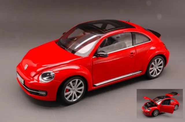 Coche Auto Escala 1:18 Welly VW New Beetle 2012 Rojo diecast miniaturas Sta