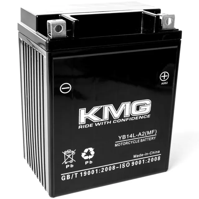 KMG YB14L-A2 Battery 12V 14AH For Kawasaki EX500-D Ninja 500R 1994-2010