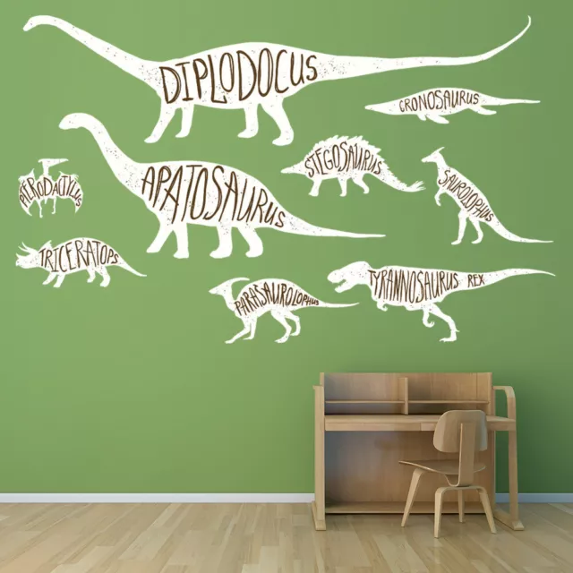 Genannte Dinosaurier Diplodocus T-Rex Wandtattoo Set WS-47381