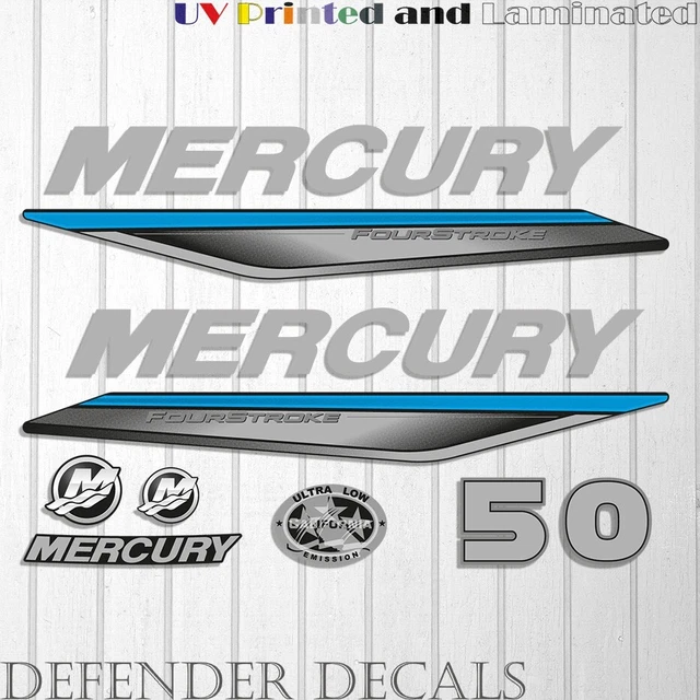 Kit Autocollants Moteur Hors-Bord Mercury - 25 CV 4T - AMR Racing - Vert