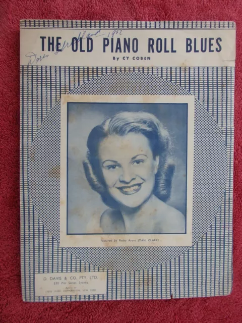 The Old Piano Roll Blues  By Cy Coben Vintage Sheet Music