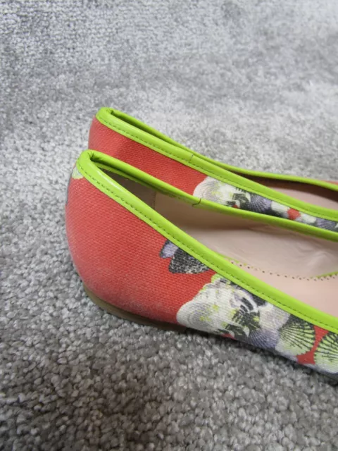 Missoni Flats Womens Size 37 Eu 6.5 Us Pink Green Round Toe Ballet Shoes Canvas 3