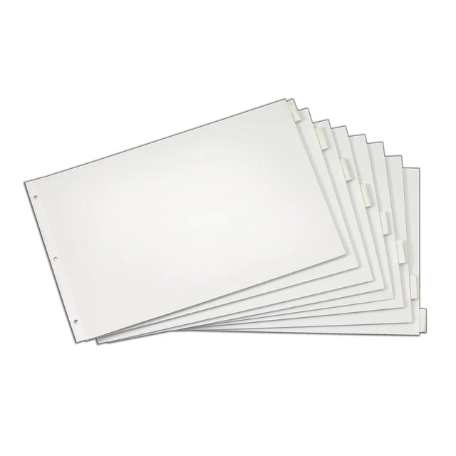 Paper Insertable Tab Dividers, 8-Tab, 11"x17", Clear