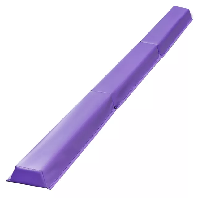 9ft Purple Balance Beam Extra Firm Vinyl Folding Gymnastics Beam for Home