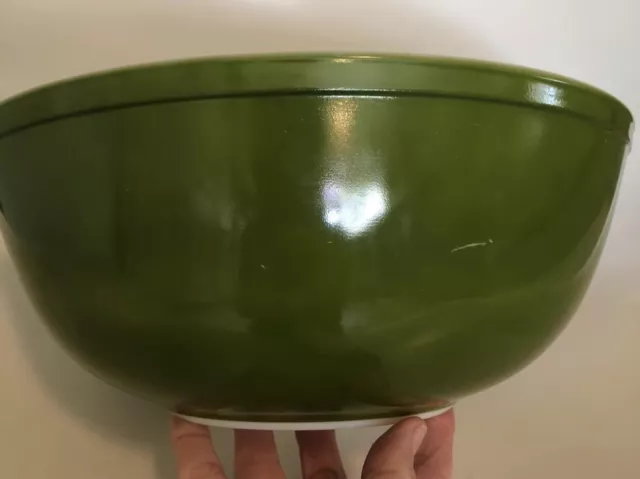 Vintage PYREX 404 Olive Avocado Green Verde 4 QT Mixing Bowl Large Nesting