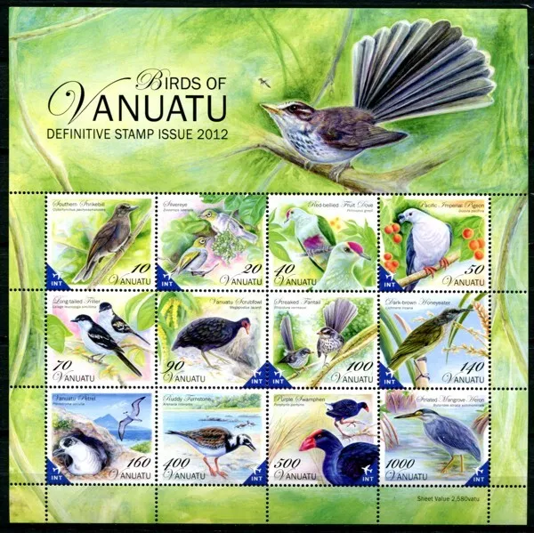 Vanuatu 2012 Vögel Birds Uccelli Oiseaux ZD-Kleinbogen Postfrisch MNH