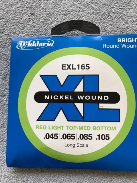 D'Addario EXL165 Bass Guitar Strings Long Scale Nickel Round Wound 45-105