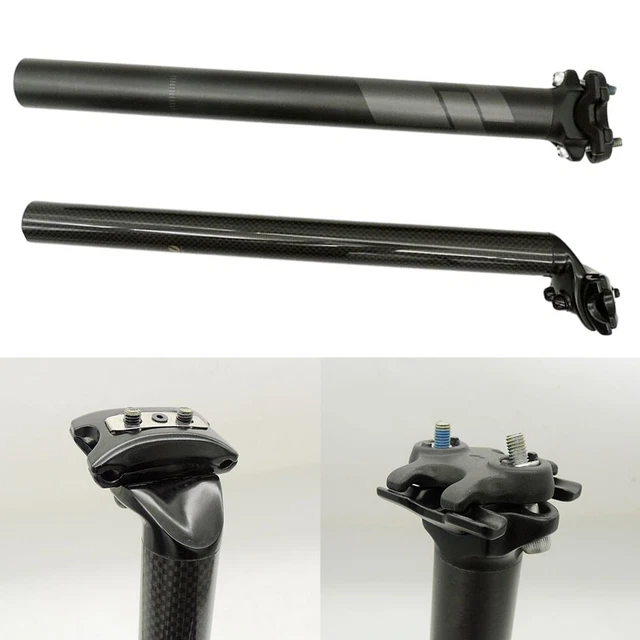 Tige De Selle Vélo Carbone 27,2 Mm - Longueur 350 Ou 400 Mm - Déport Arrière Pour Plus De Confort - Pince Réglable - 10