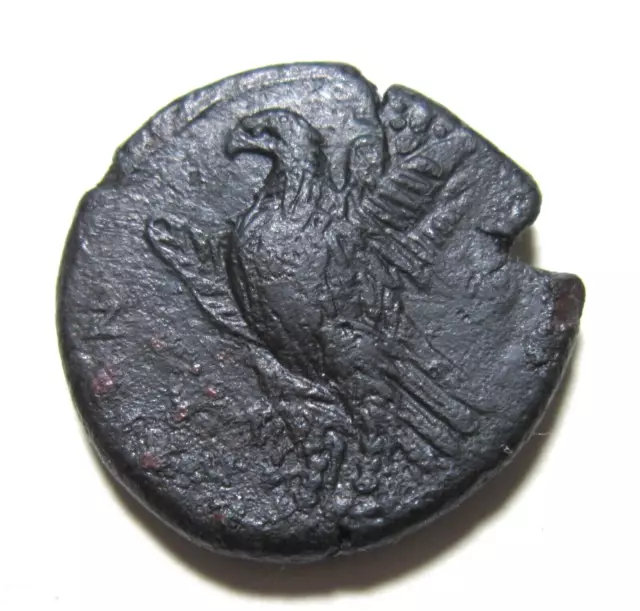 Sicily, Syracuse. Ae Litra, Hiketas Ii, C. 287-278 Bc. Zeus Hellanios/Eagle.