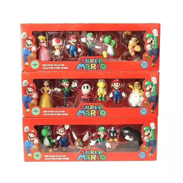 6x Super Mario Mini Figur Süße Spielzeugpuppe Actionfiguren Sammlung Geschenk DE