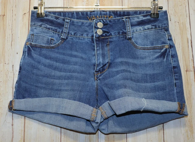 Womens Prefaded Denim Vanity Flat Front Shorts Size 27 in very good