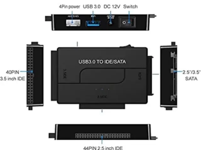 SATA IDE Hard Drive Reader USB 3.0 Adapter Kit for 2.5/3.5 HDD/SSD Hard Drive