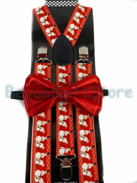 Suspender and Bow Tie Adults Christmas Novelty Snowman Formal Wear Accessories 3