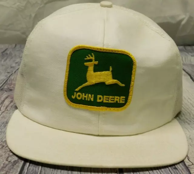 Vintage John Deere Mesh Trucker Hat Snapback Louisville MFG Co Made USA Patch