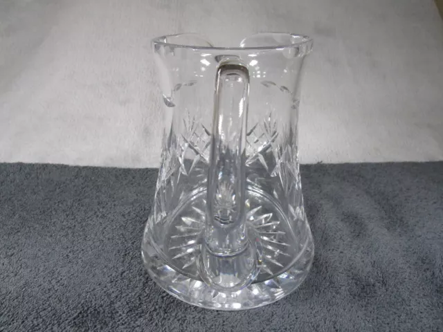 Lovely Vintage Webb Crystal Heavy Base 1.5 Pint Jug / Pitcher Marked On Base MD 3