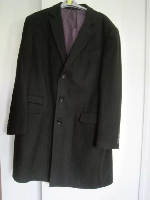 MENS BLACK JEFF Banks Wool Blend Coat Size L 25.00 PicClick UK