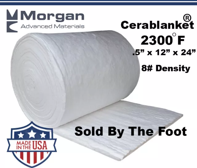 Ceramic Fiber Insulation Blanket Wool High 2400F 1/2"x12"x24" #8 Cerablanket