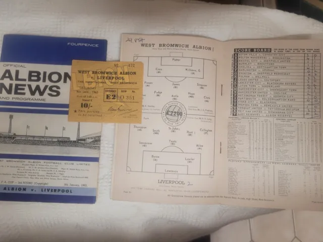 West Bromwich Albion ticket and programme 1962