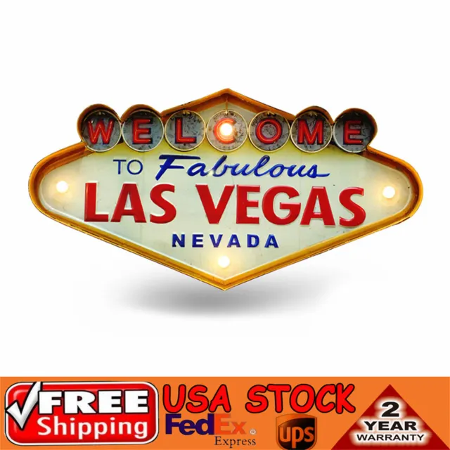 Welcome to Fabulous Las Vegas Nevada Metal Neon Lights Bar Sign Wall Decor US