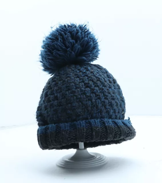 Mini Club Boys Blue Acrylic Bobble Hat One Size - UK Size 3-6 Years