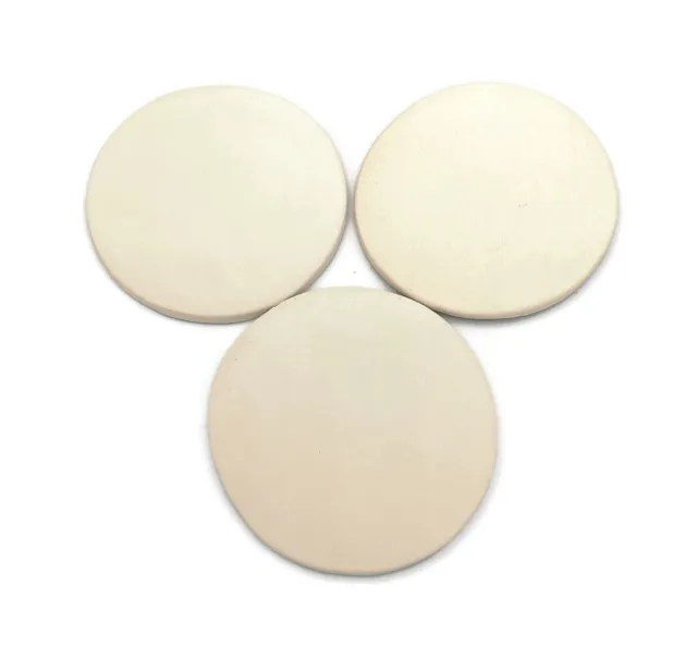 3 Pcs Round Coasters Blank, Handmade Ceramic Bisque Ready To Paint 10.5cm/4,13in