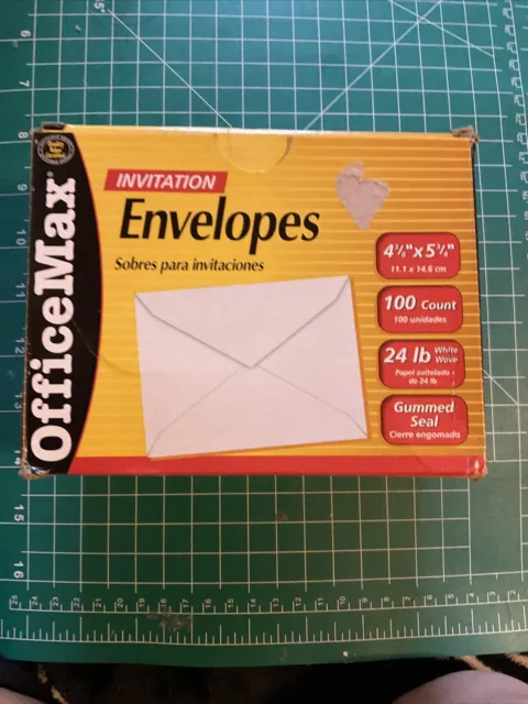 Office MAX Brand Invitation Envelopes, 4 3/8" x 5 3/4", White, Pack Of 100