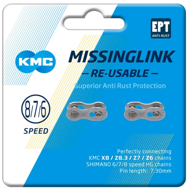 KMC MissingLink 7/8 EPT Silver 7,1mm 2Pr (Reusable) cycle bike chain