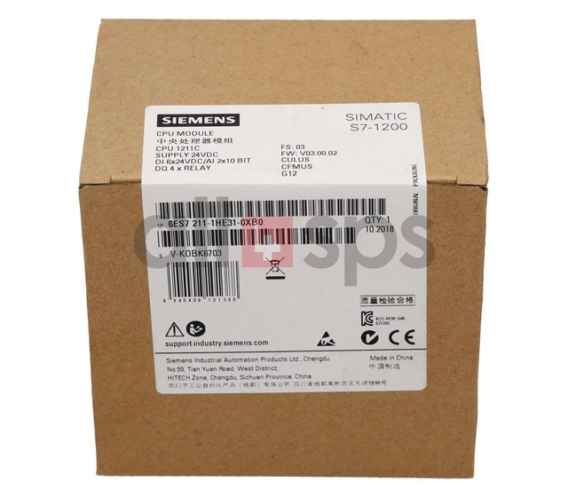 Simatic S7-1200, Cpu 1211C - 6Es7211-1He31-0Xb0 (Ns)