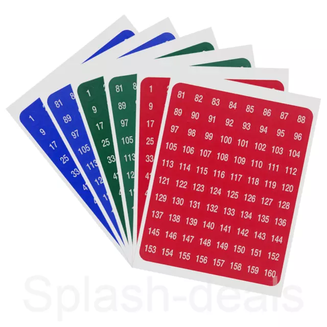 15 Sheets Round Sticky 1-102 Numbers Stickers Small Garment Numbered Labels